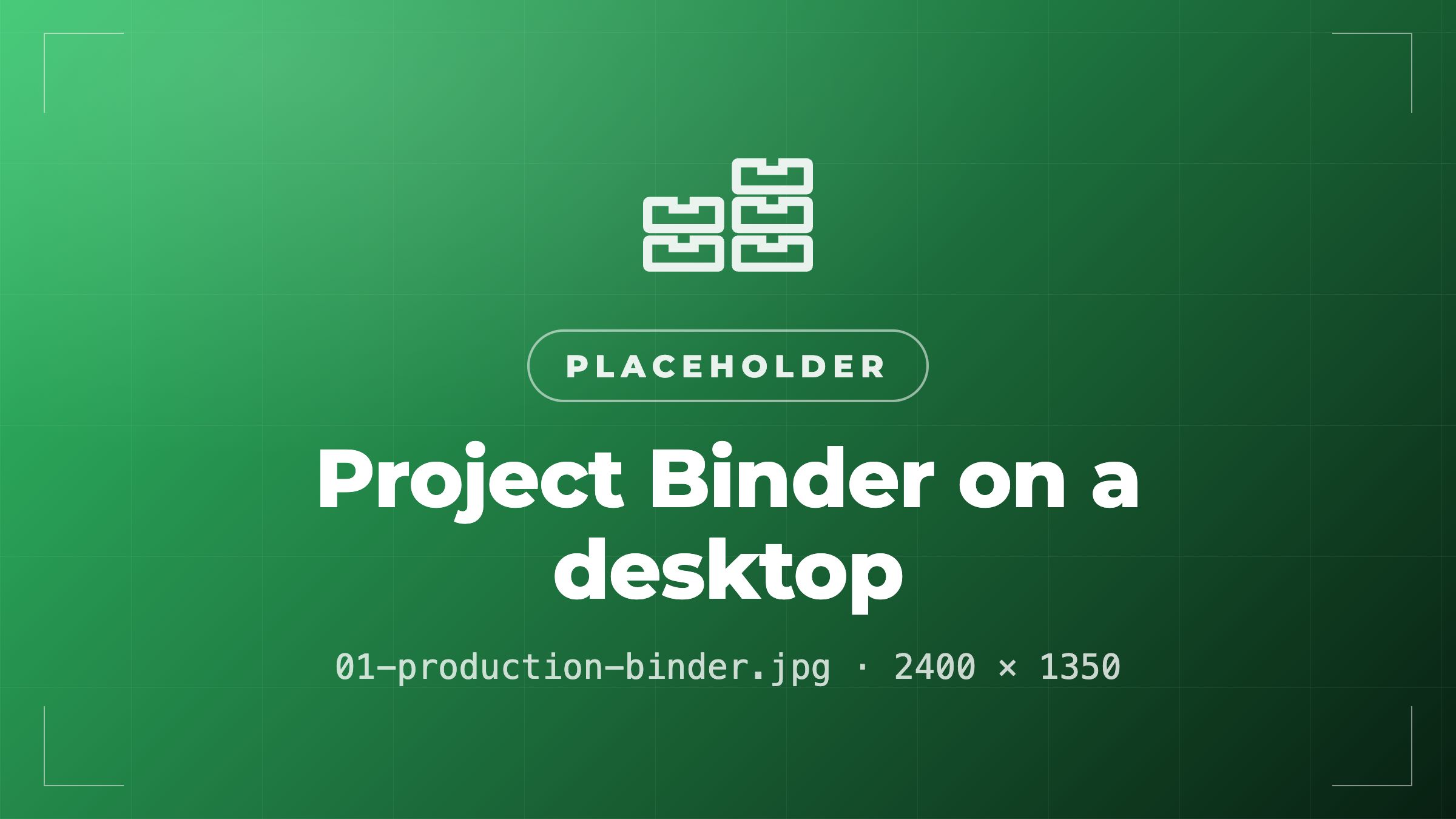 The Project Binder on a desktop, holding a production's brief, schedule, call sheet, scenes and deliverables in one place